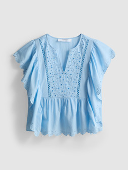 PRIMARK EMB SCALLOP SLEEVE TOP £13 €16 RON80 PLN70 CZK415