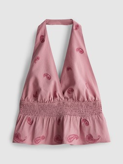 PRIMARK EMBROIDERED HALTER TOP PINK £12 €14 $18 RON70 PLN60 CZK365