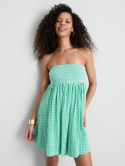 PRIMARK GINGHAM BANDEAU DRESS, £10, €12, $16, RON60, PLN50, CZK310