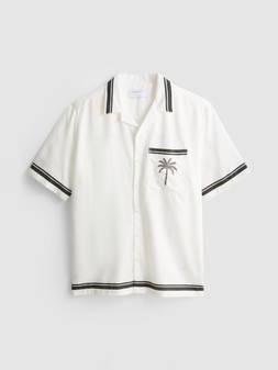 PRIMARK SHORT SLEEVE PALM SHIRT WHITE £14 €16 $20 RON80 PLN70 CZK415