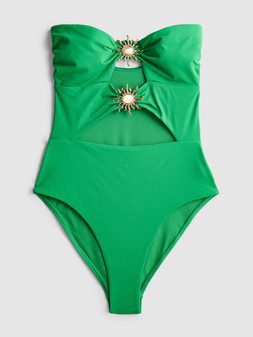 PRIMARK SUN CUT OUT SWIMSUIT GREEN £14 €16 $20 RON80 PLN70 CZK415
