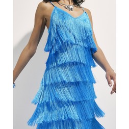 RI Blue Fringed Midi Dress £95 2