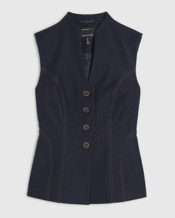 RI Blue High Neck Denim Waistcoat £42