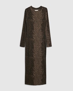 RI Brown Animal Print Ribbed Midi Dress £32