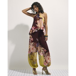 RI Brown Oriental Print Trousers £59 2