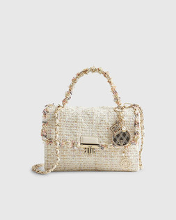 RI Cream Boucle Flap Front Shoulder Bag £42