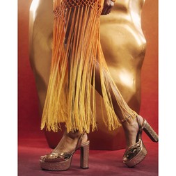 RI Gold Cross Strap Platform Heels £62