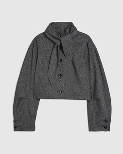 RI Grey Long Sleeve Tie Neck Jacket £69