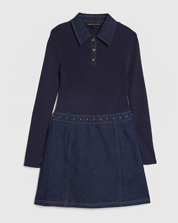 RI Navy Denim Knit Hybrid Mini Dress £62