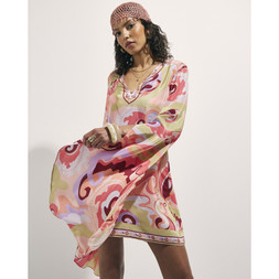 RI Orange Swirl Plunge Mini Tunic Dress £59 2