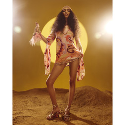 RI Orange Swirl Plunge Mini Tunic Dress £59 4