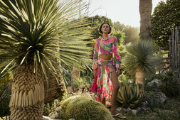 RI Pink Floral Printed Ruffle Beach Maxi Skirt £44