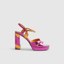 RI Pink Metallic Platform Heeled Sandals £59 2