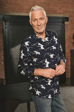 MK x Union Works Navy Bird Print Shirt, &pound;18
