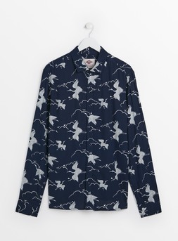 MK x Union Works Navy Bird Print Shirt, &pound;18