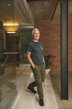 MK x Union Works Navy Print Tee, &pound;12 & MK x Union Works Khaki Cargo Trousers, &pound;26
