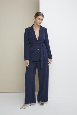 Navy Wrap Waist Blazer &pound;28, Navy Wide Leg Belted Trousers &pound;20, Silver Faux, Leather Mary Jane Ballerina Pumps &pound;17