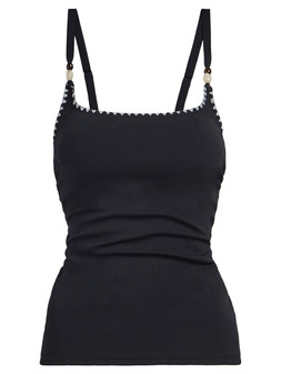 Tu Black Blanket Stitch Tankini Top, £16