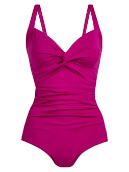 Tu Bright Pink Plain Low‑Leg Swimsuit, £18