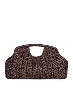 Tu Chocolate Straw Woven Clutch, £18