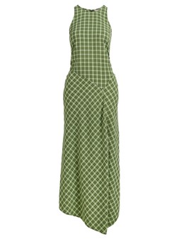 Tu Green Check Asymmetric Sleeveless Midaxi Dress, £26