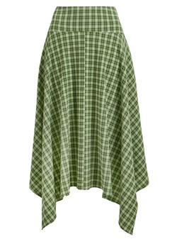 Tu Green Check Hanky Hem Full Skirt, £24