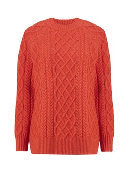 Tu Orange Chunky Oversized Cable Jumper £30