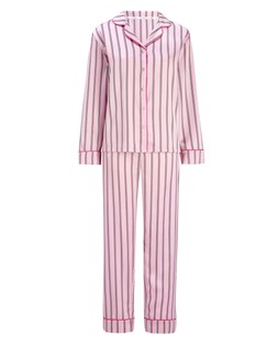 Tu Pink & Green Satin Stripe Traditional Pyjama Set £25