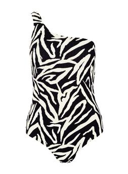 Tu Zebra Print Textured One Shoulder Swimsuit, &pound;16