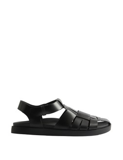 Autograph Leather Fisherman Sandals, Black, £45