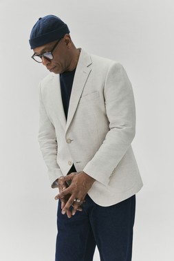 M&S Blazer £99, T-shirt £18, Jean £35, Hat £16, Shoe £65 (6)