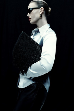 M&S X 16ARLINGTON SATIN SHIRT £95, EARRING £45, CLUTCH £45 (2) (1)