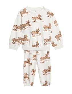 M&S 2pc Cotton Rich Leopard Outfit (0-3 Yrs) £14
