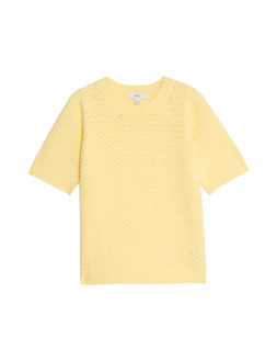 M&S Collection Pointelle Slim Fit Puff Sleeve Top £25