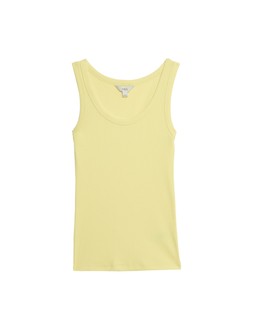 M&S Cotton Rich Ribbed Slim Fit Vest Top Yellow £8.50