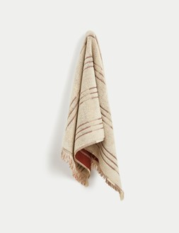 M&S Pure Cotton Striped Fringed Bath Towel £15