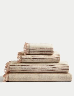 M&S Pure Cotton Striped Fringed Towel £6 - £22.50